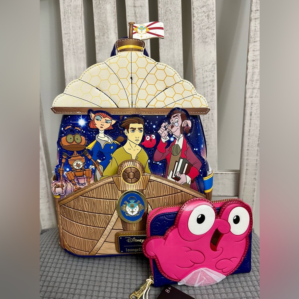 Loungefly Disney Treasure Planet RLS Legacy Mini Backpack & Morph Zip Wallet